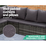 NNEDSZ Outdoor Furniture Dining Setting Sofa Set Lounge Wicker 8 Seater Mixed Grey