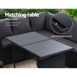 NNEDSZ Outdoor Furniture Dining Setting Sofa Set Lounge Wicker 9 Seater Black