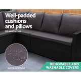 NNEDSZ Outdoor Furniture Dining Setting Sofa Set Wicker 9 Seater Storage Cover Black