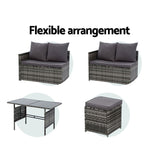 NNEDSZ Outdoor Furniture Dining Setting Sofa Set Wicker 9 Seater Storage Cover Mixed Grey