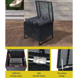 NNEDSZ Outdoor Sofa Furniture Garden Couch Lounge Set Wicker Table Chair Black