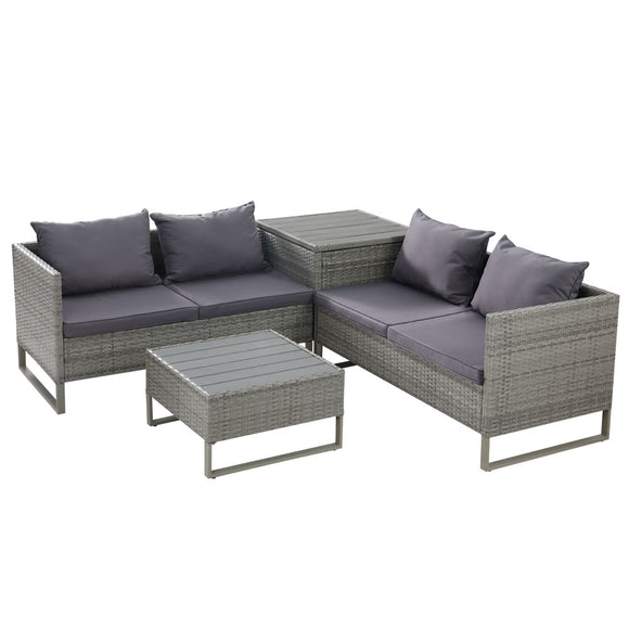 NNEDSZ Outdoor Sofa Furniture Garden Couch Lounge Set Patio Wicker Table Chairs