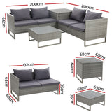 NNEDSZ Outdoor Sofa Furniture Garden Couch Lounge Set Patio Wicker Table Chairs