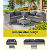 NNEDSZ Outdoor Sofa Furniture Garden Couch Lounge Set Patio Wicker Table Chairs