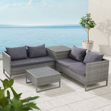 NNEDSZ Outdoor Sofa Furniture Garden Couch Lounge Set Patio Wicker Table Chairs