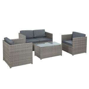 NNEDSZ Outdoor Furniture Sofa Set 4-Seater Wicker Lounge Setting Table Chairs
