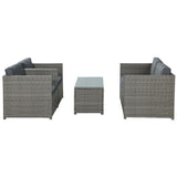 NNEDSZ Outdoor Furniture Sofa Set 4-Seater Wicker Lounge Setting Table Chairs