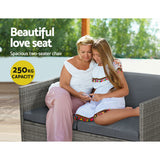NNEDSZ Outdoor Furniture Sofa Set 4-Seater Wicker Lounge Setting Table Chairs