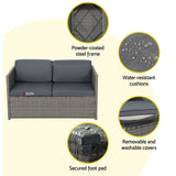 NNEDSZ Outdoor Furniture Sofa Set 4-Seater Wicker Lounge Setting Table Chairs