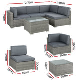 NNEDSZ 5-Piece Outdoor Furniture Sofa Set Wicker Lounge Setting Table Chairs