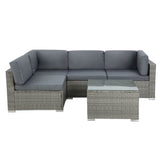 NNEDSZ 5-Piece Outdoor Furniture Sofa Set Wicker Lounge Setting Table Chairs