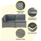 NNEDSZ 5-Piece Outdoor Furniture Sofa Set Wicker Lounge Setting Table Chairs