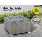 NNEDSZ 5-Piece Outdoor Furniture Sofa Set Wicker Lounge Setting Table Chairs