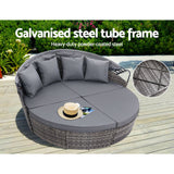 NNEDSZ Lounge Setting Patio Furniture Sofa Wicker Garden Rattan Set Day Bed Grey
