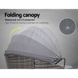 NNEDSZ Lounge Setting Patio Furniture Sofa Wicker Garden Rattan Set Day Bed Grey