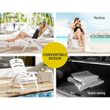 NNEDSZ Sun Lounger Folding Chaise Lounge Chair Wheels Patio Outdoor Furniture