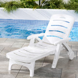 NNEDSZ Sun Lounger Folding Chaise Lounge Chair Wheels Patio Outdoor Furniture