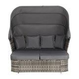 NNEDSZ Outdoor Sun Lounge Setting Patio Furniture Wicker Sofa Garden Day Bed