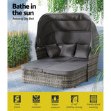 NNEDSZ Outdoor Sun Lounge Setting Patio Furniture Wicker Sofa Garden Day Bed