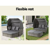 NNEDSZ Outdoor Sun Lounge Setting Patio Furniture Wicker Sofa Garden Day Bed