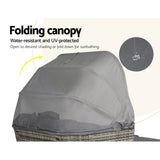 NNEDSZ Outdoor Sun Lounge Setting Patio Furniture Wicker Sofa Garden Day Bed