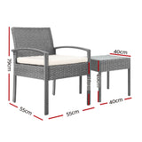 NNEDSZ 3-piece Outdoor Set - Grey