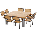 NNEDSZ 8-seater Outdoor Furniture Dining Chairs Table Patio 9pcs Acacia Wood