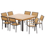 NNEDSZ 8-seater Outdoor Furniture Dining Chairs Table Patio 9pcs Acacia Wood