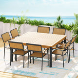 NNEDSZ 8-seater Outdoor Furniture Dining Chairs Table Patio 9pcs Acacia Wood
