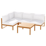 NNEDSZ 5 Pieces Outdoor Sofa Set 4-Seater Acacia Wood Corner Lounge Setting