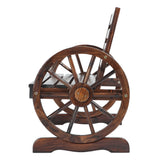 NNEDSZ Wooden Wagon Wheel Bench - Brown