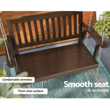 NNEDSZ Porch Swing Chair with Chain Garden Bench Outdoor Furniture Wooden Brown