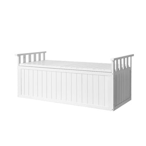 NNEDSZ Outdoor Storage Box Wooden Garden Bench 129cm Chest Tool Toy Sheds XL
