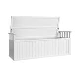 NNEDSZ Outdoor Storage Box Wooden Garden Bench 129cm Chest Tool Toy Sheds XL