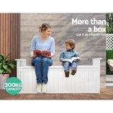 NNEDSZ Outdoor Storage Box Wooden Garden Bench 129cm Chest Tool Toy Sheds XL