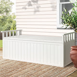 NNEDSZ Outdoor Storage Box Wooden Garden Bench 129cm Chest Tool Toy Sheds XL