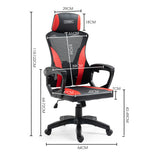 NNEMB Ergonomic Gaming Desk Chair-Height Adjustable Lumbar Support-Mesh Fabric-Faux Leather-Headrest-Black/Red