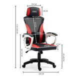NNEMB Ergonomic Office Desk Chair-Height Adjustable Lumbar Support-Mesh Fabric-Faux Leather-Headrest-White/Black/Red