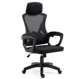NNEMB Ergonomic Office Desk Chair-Height Adjustable Lumbar Support-Mesh Fabric-Headrest-Black