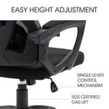 NNEMB Ergonomic Office Desk Chair-Height Adjustable Lumbar Support-Mesh Fabric-Headrest-Black