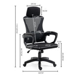 NNEMB Ergonomic Office Desk Chair-Height Adjustable Lumbar Support-Mesh Fabric-Headrest-Black