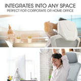NNEMB Ergonomic Office Desk Chair-Height Adjustable Lumbar Support-Mesh Fabric-Headrest-White/Grey