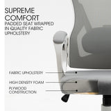 NNEMB Ergonomic Office Desk Chair-Height Adjustable Lumbar Support-Mesh Fabric-Headrest-White/Grey