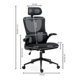 NNEMB Ergonomic Office Desk Chair-Lumbar Support-Mesh Fabric-Adjustable Headrest-Retractable Armrests-Black