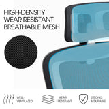 NNEMB Ergonomic Office Desk Chair-Lumbar Support-Mesh Fabric-Adjustable Headrest-Retractable Armrests-Black