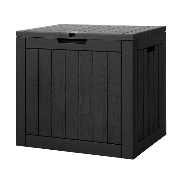 NNEDSZ Gardeon Outdoor Storage Box 118L Container Lockable Indoor Garden Toy Tool Shed Black
