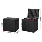 NNEDSZ Gardeon Outdoor Storage Box 118L Container Lockable Indoor Garden Toy Tool Shed Black