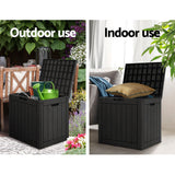 NNEDSZ Gardeon Outdoor Storage Box 118L Container Lockable Indoor Garden Toy Tool Shed Black