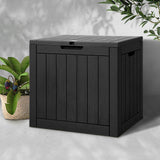 NNEDSZ Gardeon Outdoor Storage Box 118L Container Lockable Indoor Garden Toy Tool Shed Black