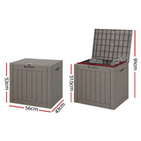 NNEDSZ Gardeon Outdoor Storage Box 118L Container Lockable Indoor Garden Toy Tool Shed Grey